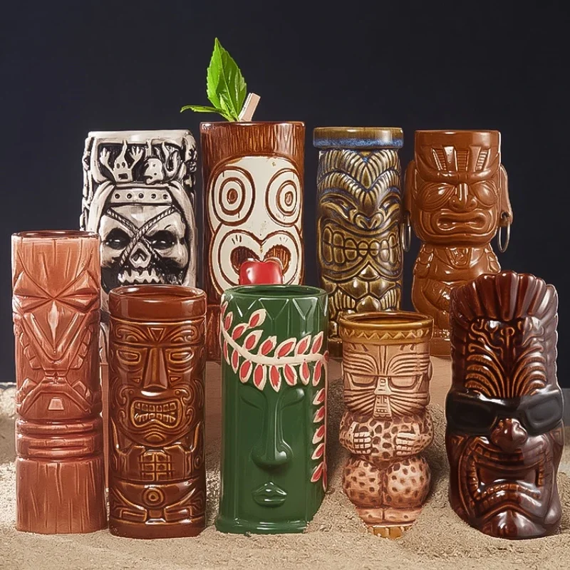 Wine Beer Type - Caneca havaiana tiki, 60 tipos, cerâmica,