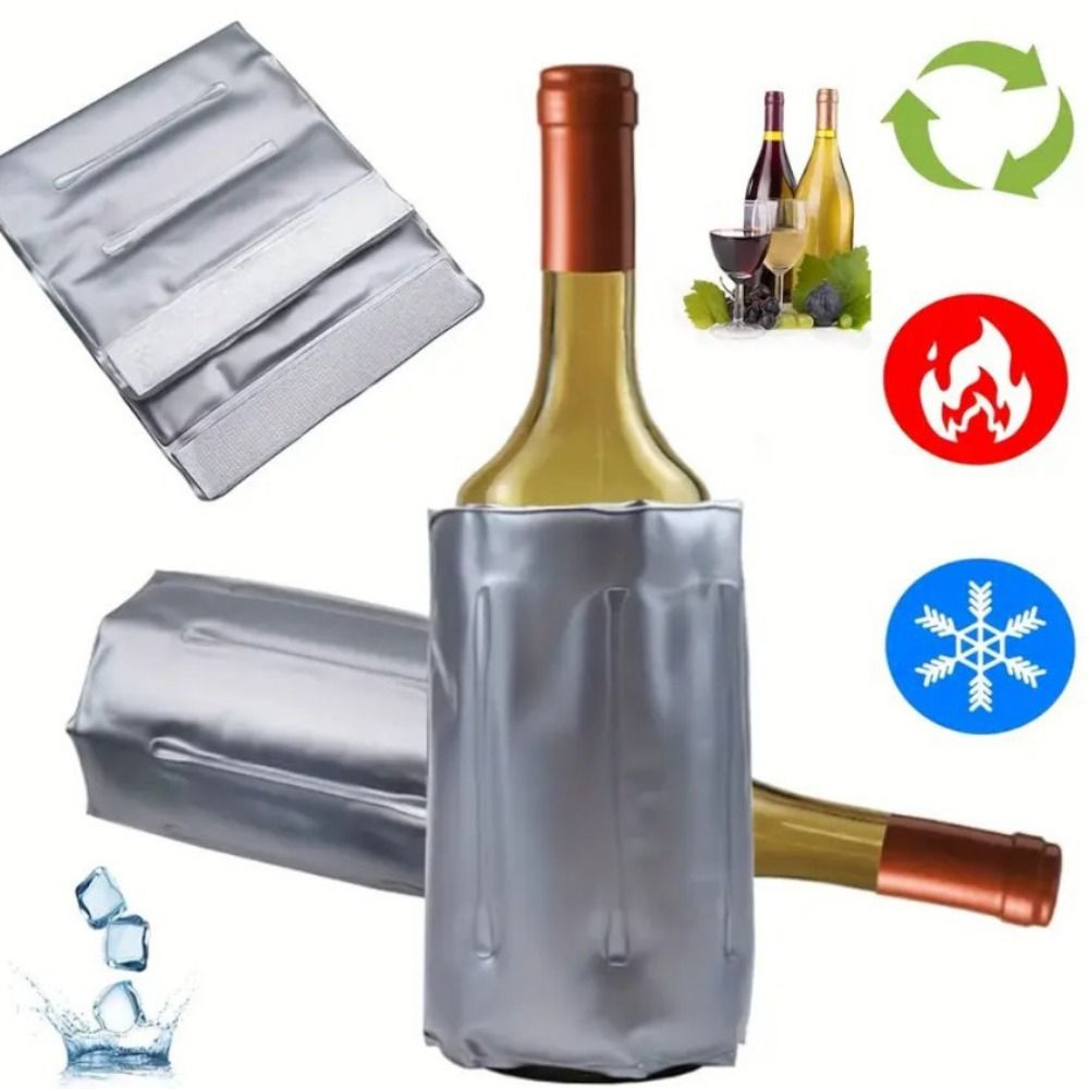 Wine Chiller Sleeve - Bolsa Térmica Reutilizável para Vinho Cinza