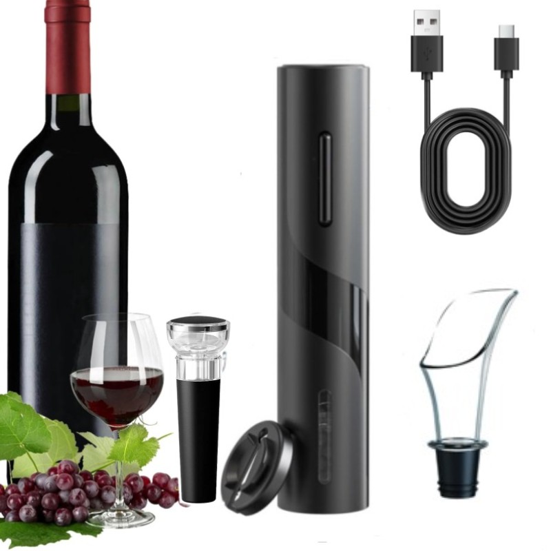Bottle Stopper Set - Recarregável multifuncional elétrico automático saca-rolhas abridor