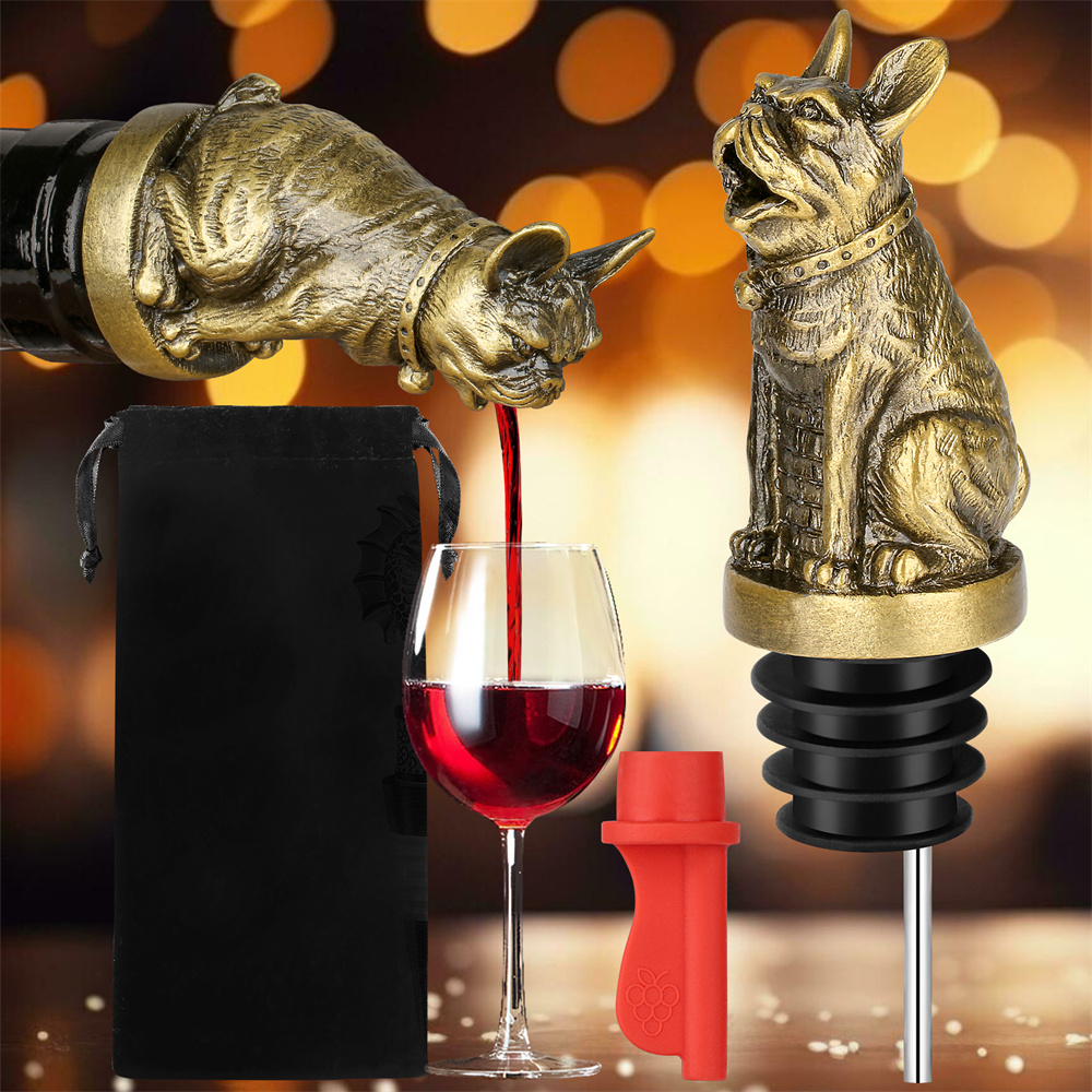 Wine Stopper Vacuum - Bonito buldogue francês vinho pouer garrafa