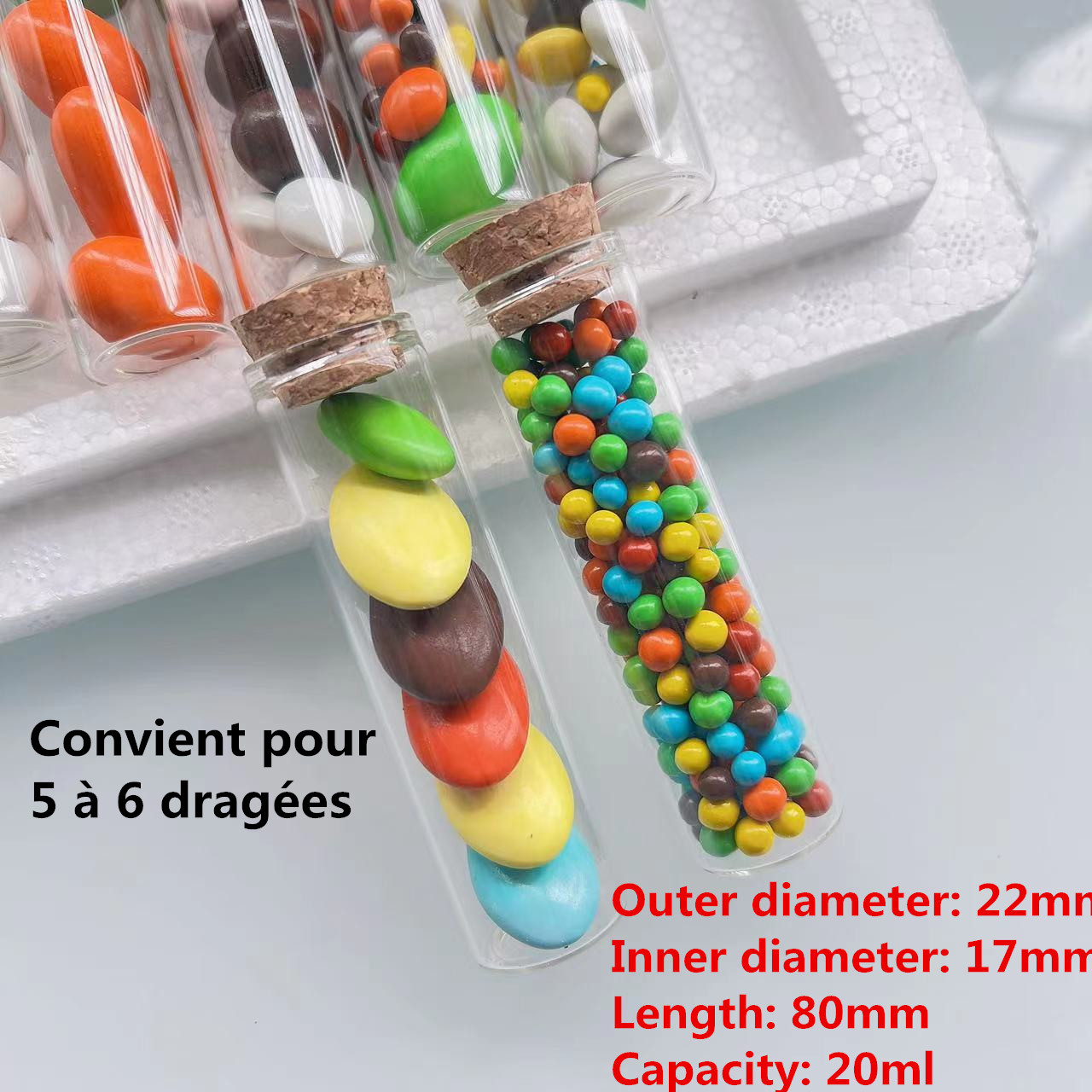 Bottle Stopper Set - 50 pçs/lote garrafa de vidro 22*80mm