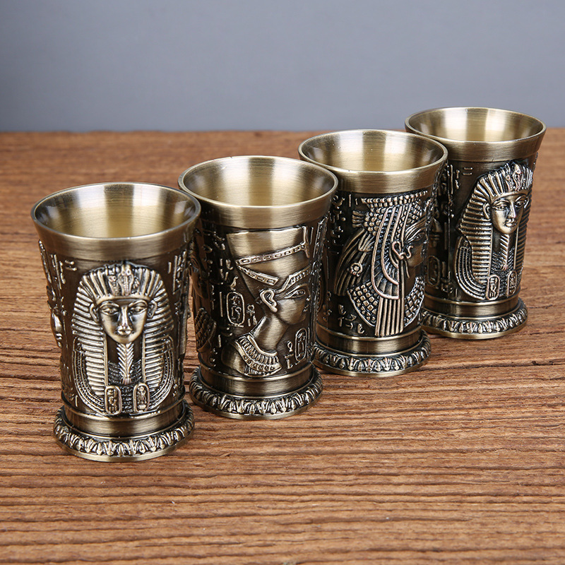 Wine Beer And Liquor - Bronze Metal Vintage Egípcio Shot Glass,