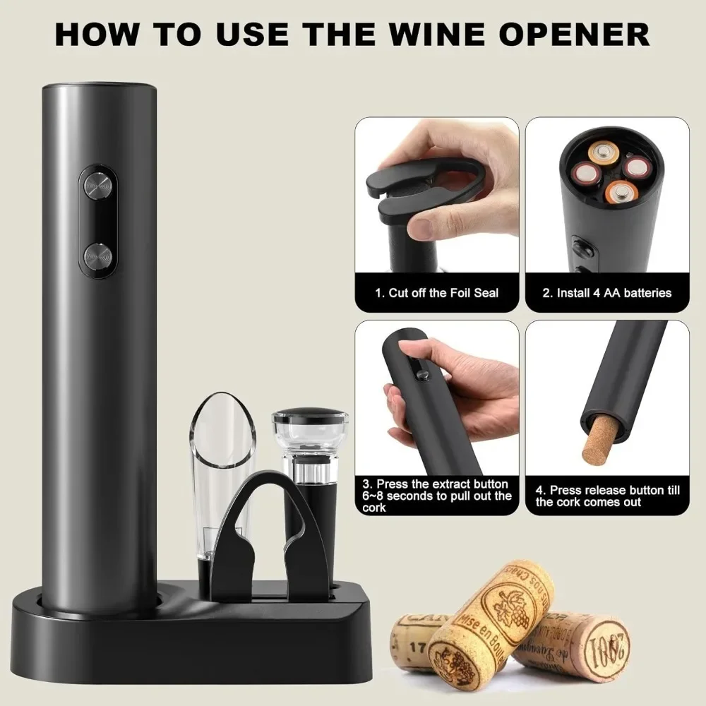Abridor de vinho elétrico conj - Bottle Stopper Set avaliação e preço