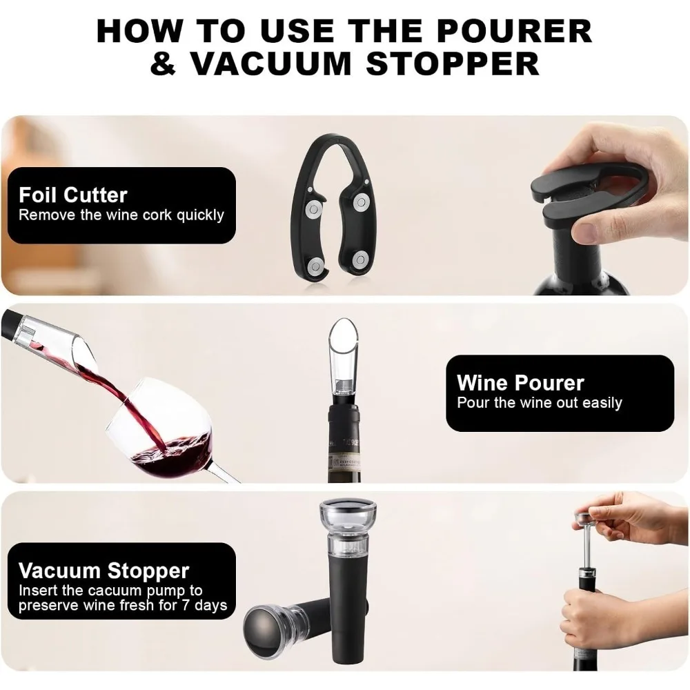 Abridor de vinho elétrico conj - Bottle Stopper Set avaliação e preço
