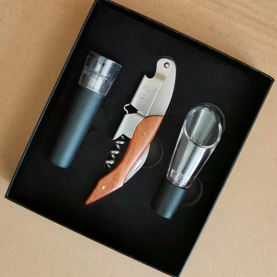 Pacote de presente vinho tinto - Bottle Stopper Set avaliação e preço