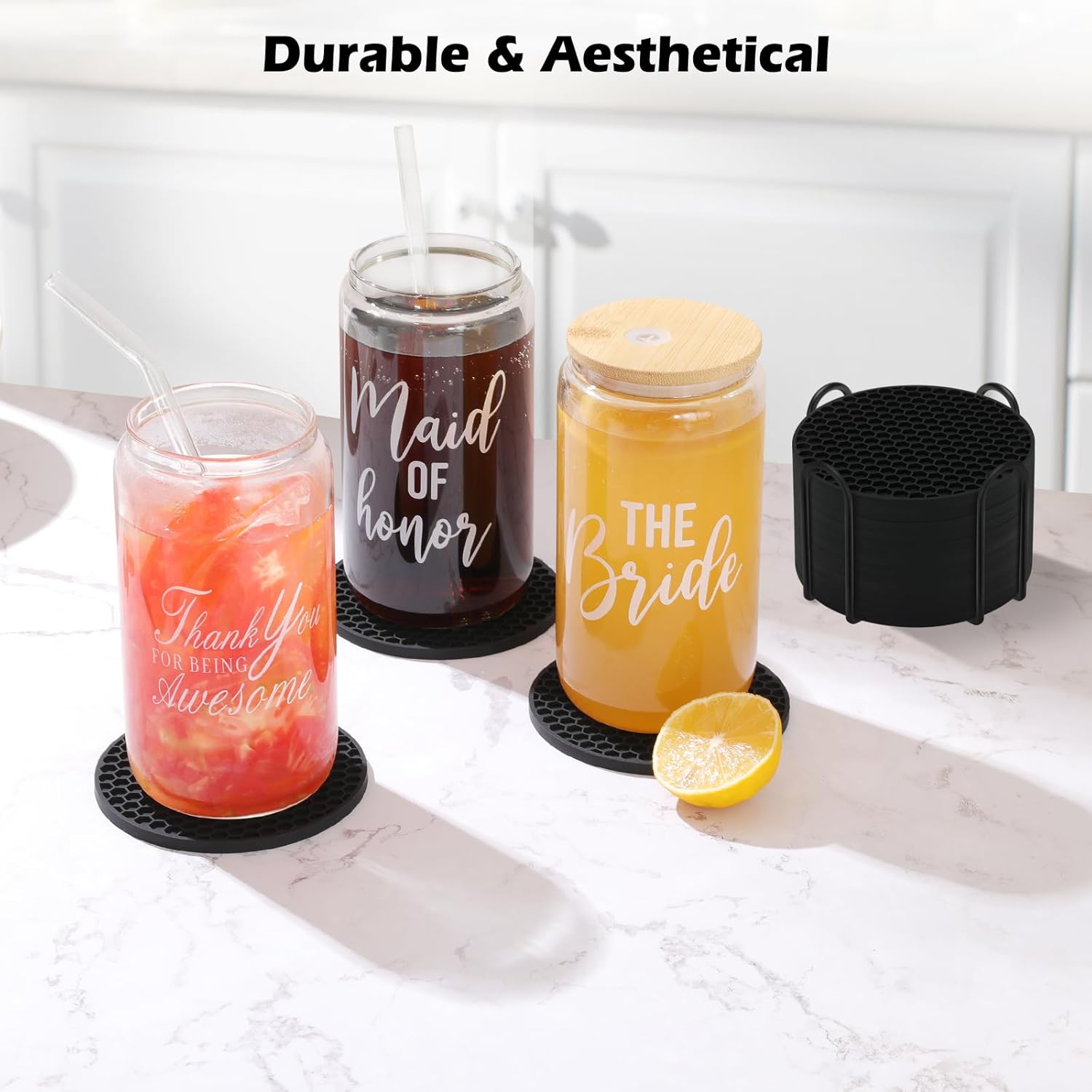 Conjunto de porta-copos de sil - Wine Beer And Liquor avaliação e preço